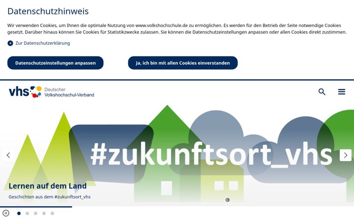 Screenshot of volkshochschule.de