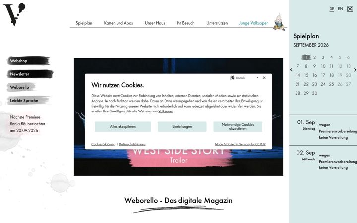 Screenshot of volksoper.at