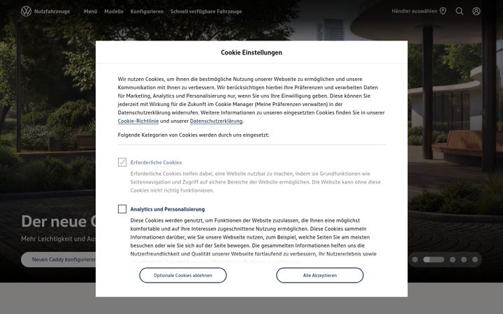 Screenshot of volkswagen-nutzfahrzeuge.de