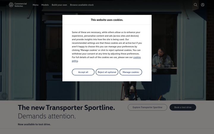 Screenshot of volkswagen-vans.co.uk