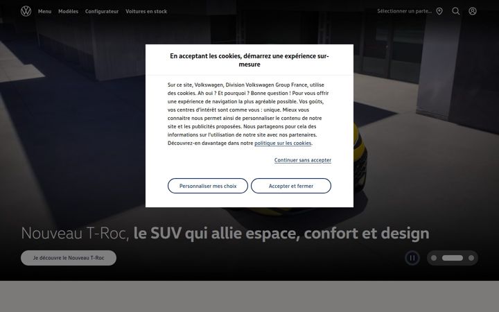 Screenshot of volkswagen.fr