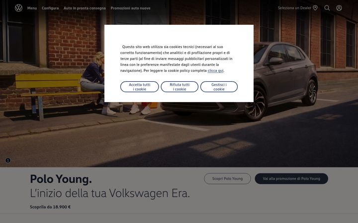 Screenshot of volkswagen.it