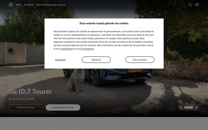 Screenshot of volkswagen.nl