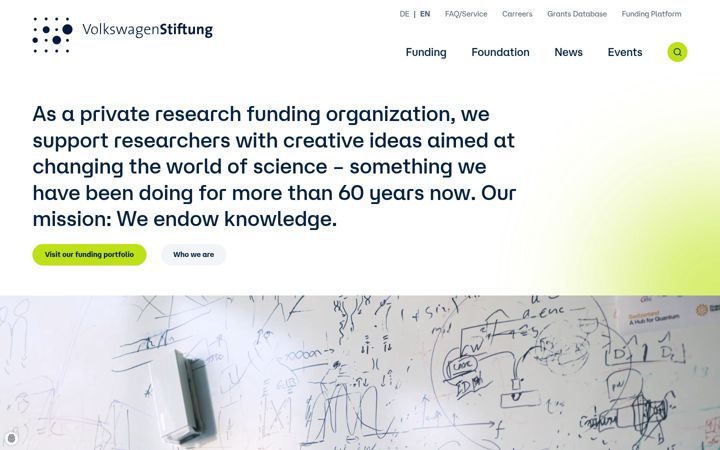 Screenshot of volkswagenstiftung.de