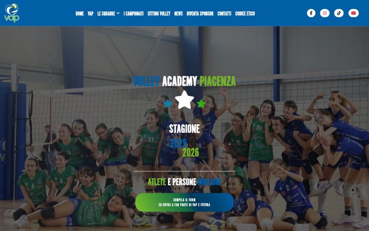 Screenshot of volleyacademypiacenza.it