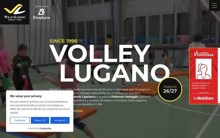 Snímek obrazovky volleylugano.ch