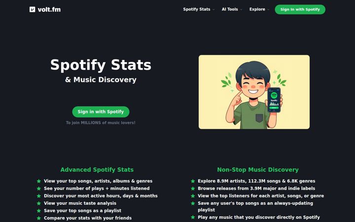 Screenshot of volt.fm