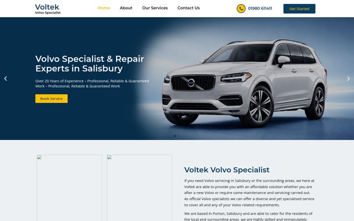 Screenshot of voltekvolvospecialist.com