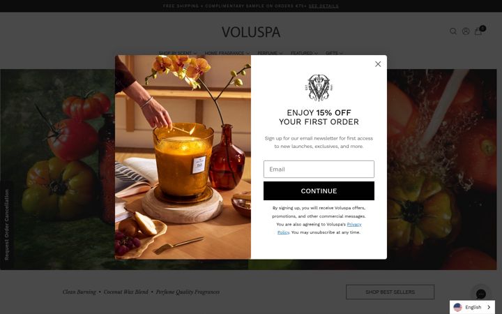 Screenshot of voluspa.com