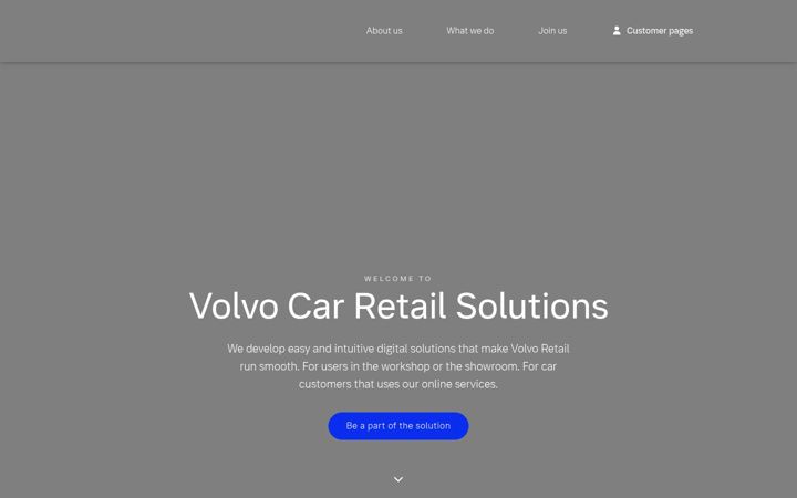 Screenshot of volvocarretailsolutions.com