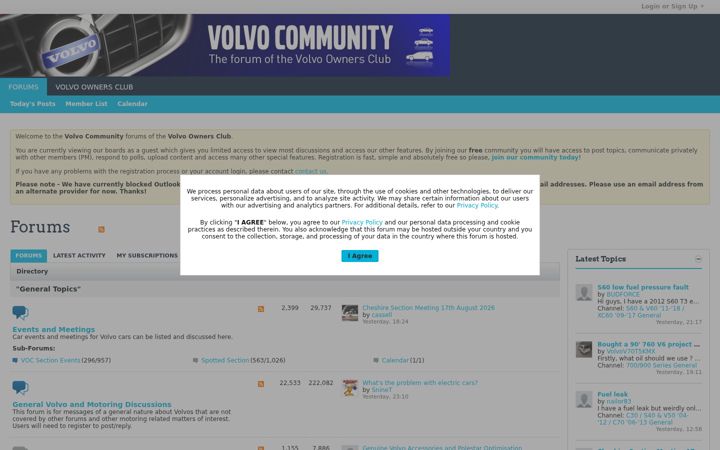 Captura de ecrã de volvoforums.org.uk
