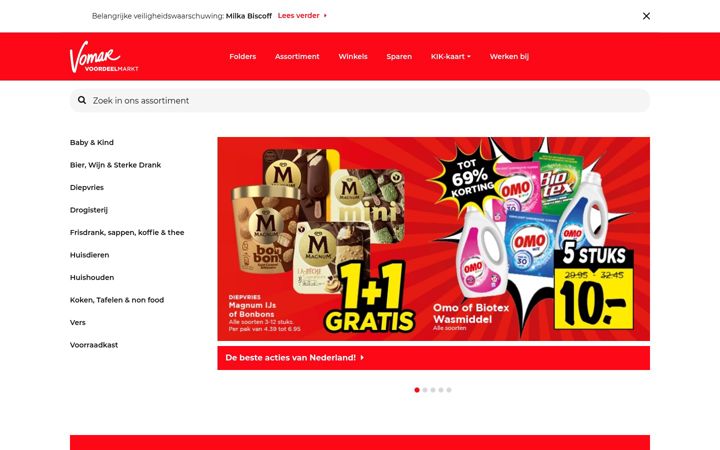 Screenshot of vomar.nl