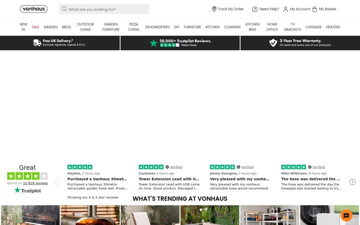 Screenshot of vonhaus.com