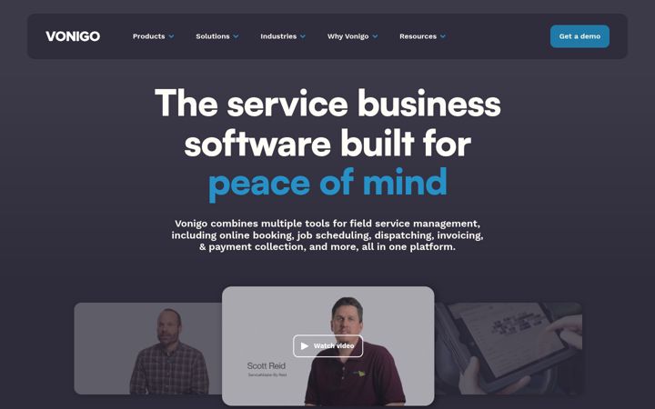 Screenshot von vonigo.com