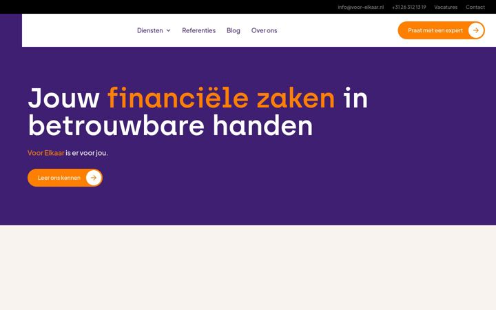 Screenshot di voor-elkaar.nl