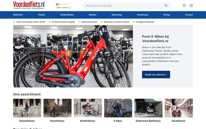 Zrzut ekranu voordeelfiets.nl
