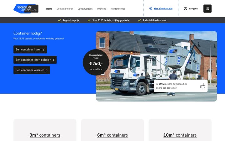 Екранна снимка на voordelige-container.nl