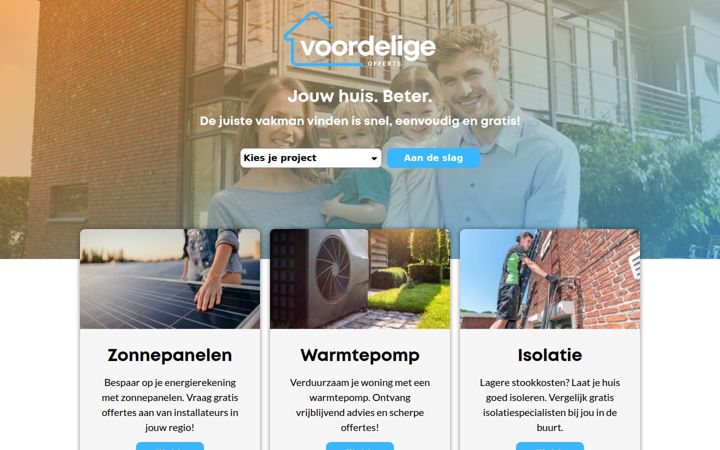 Posnetek zaslona voordeligeofferte.com