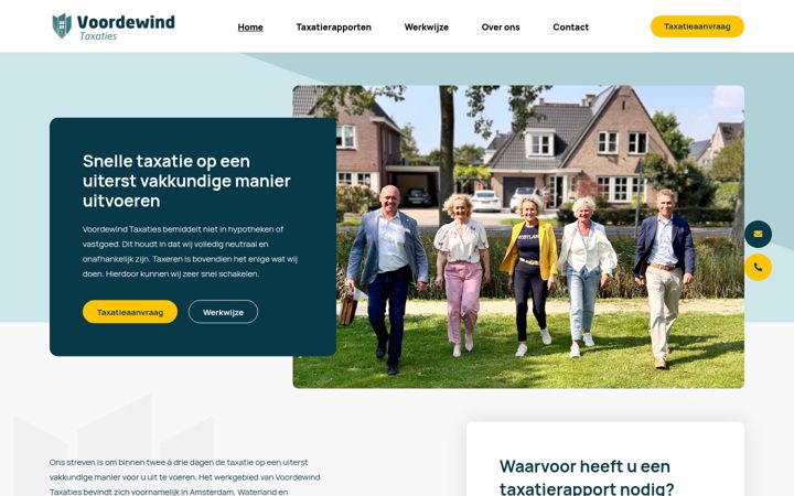 Screenshot of voordewindtaxaties.nl