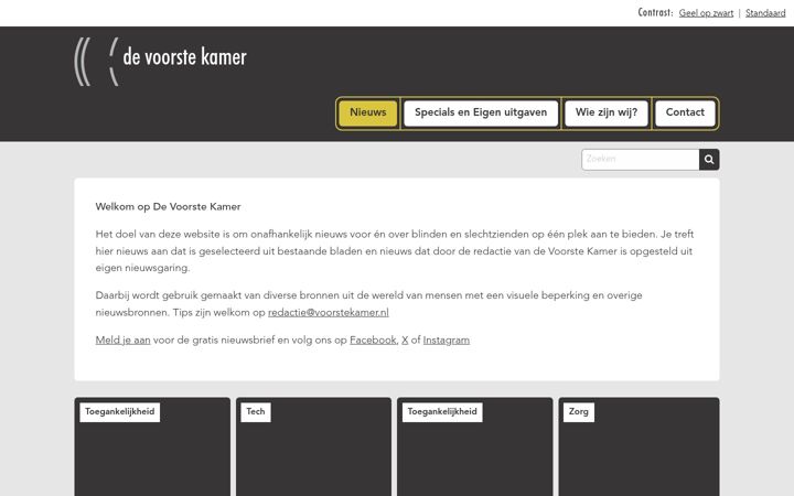 Screenshot stránky voorstekamer.nl