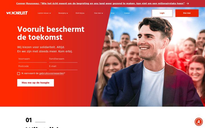 Kuvakaappaus sivustosta vooruit.org