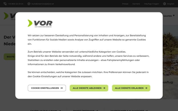 Screenshot of vor.at