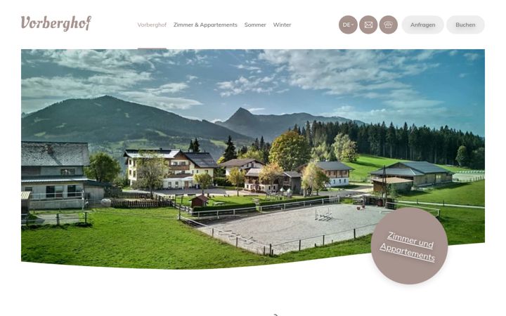 Snímek obrazovky vorberghof.at