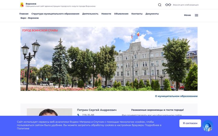 Screenshot stránky voronezh-city.ru