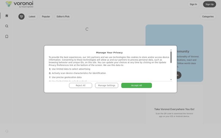 Screenshot van voronoiapp.com