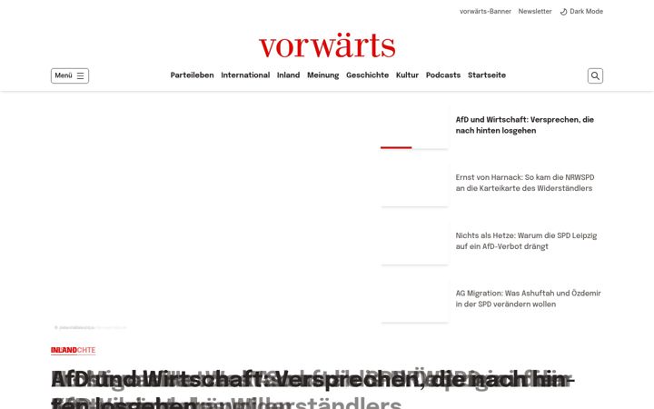 Ekrānuzņēmums no vorwaerts.de