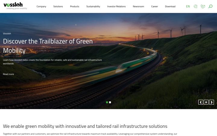 Screenshot of vossloh.com