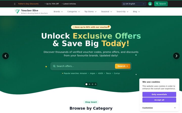 Screenshot of voucherhive.co.uk