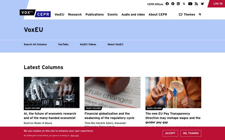 Screenshot von voxeu.org