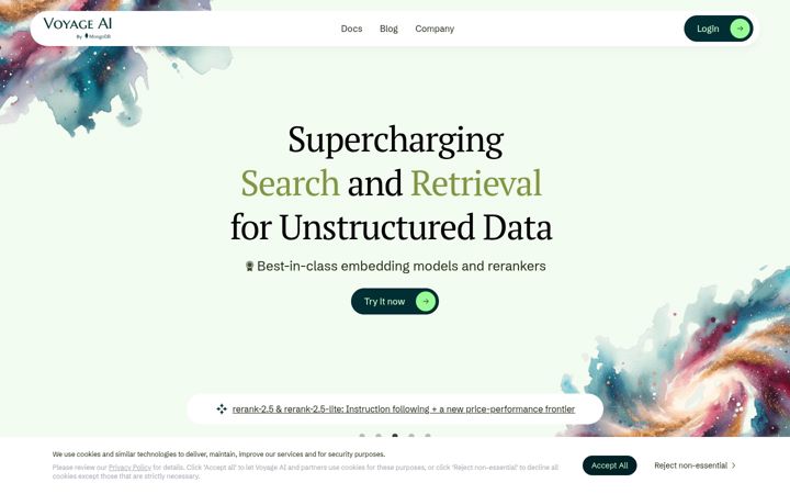 Screenshot of voyageai.com