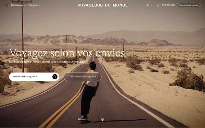 Screenshot stránky voyageursdumonde.fr