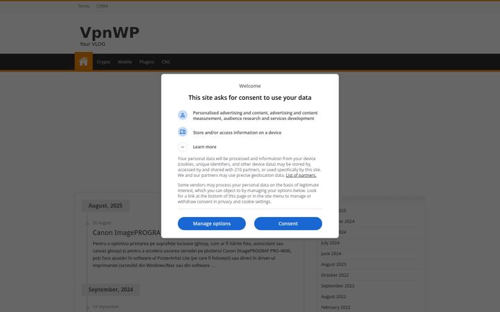 Ekraanipilt saidist vpnwp.com