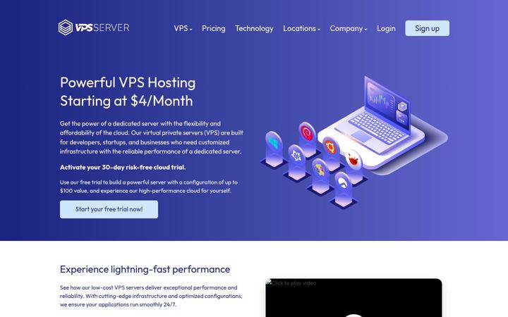 Screenshot of vpsserver.com