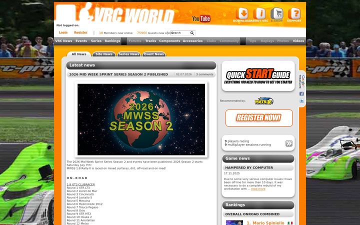Screenshot stránky vrcworld.com