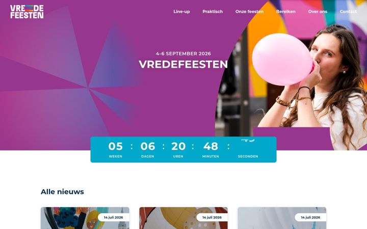 Screenshot of vredefeesten.be