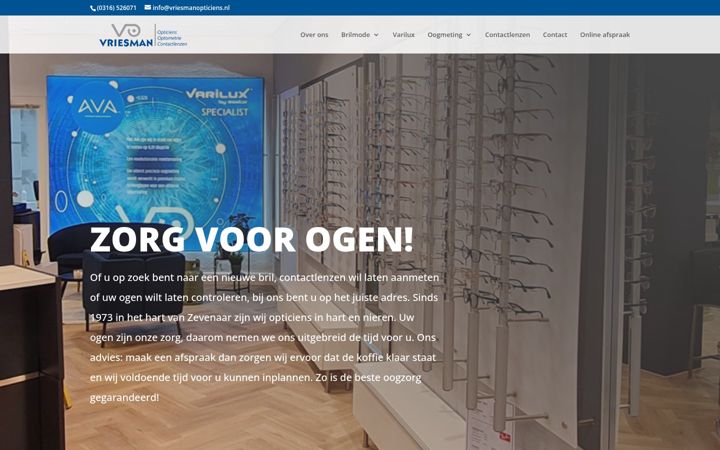 Snimka zaslona za vriesmanopticiens.nl