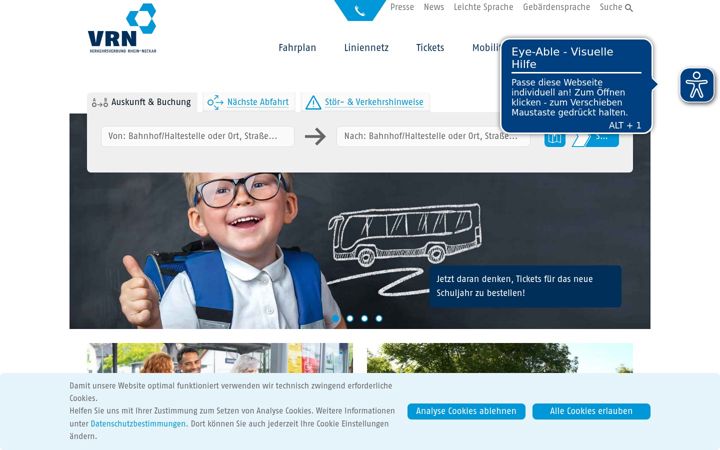 Screenshot stránky vrn.de