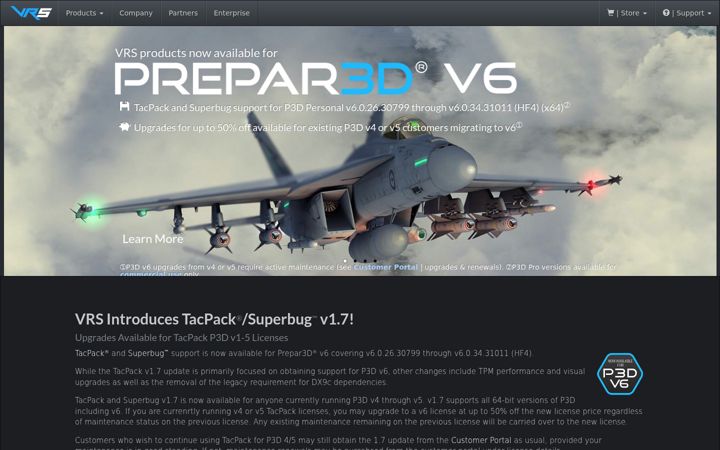 Screenshot of vrsimulations.com