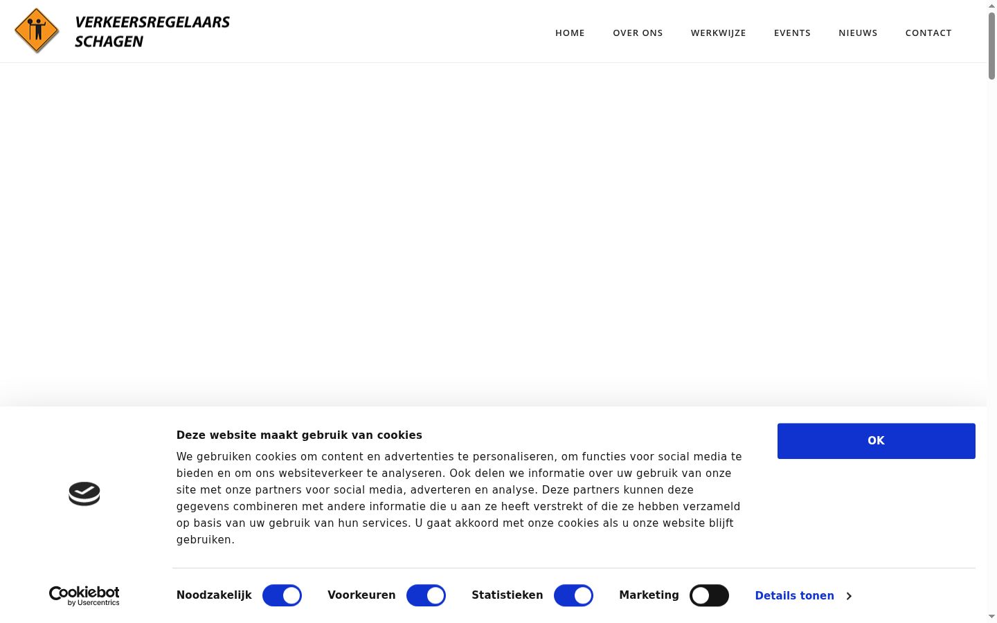 Skærmbillede af samtykkebanneret, som det blev vist før nogen interaktion