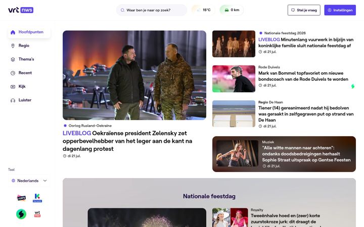 Screenshot of vrtnieuws.be