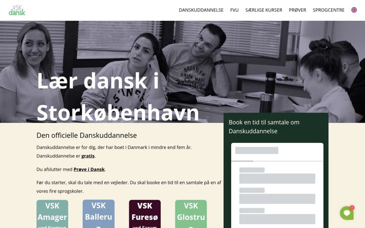 Screenshot ta' vskdansk.dk