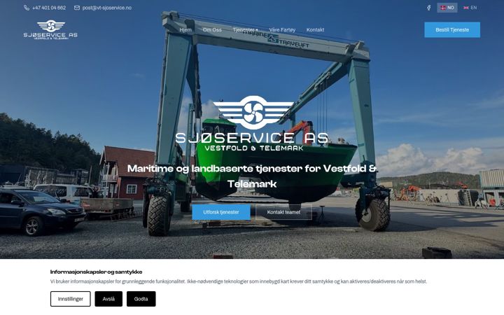 Screenshot di vt-sjoservice.no