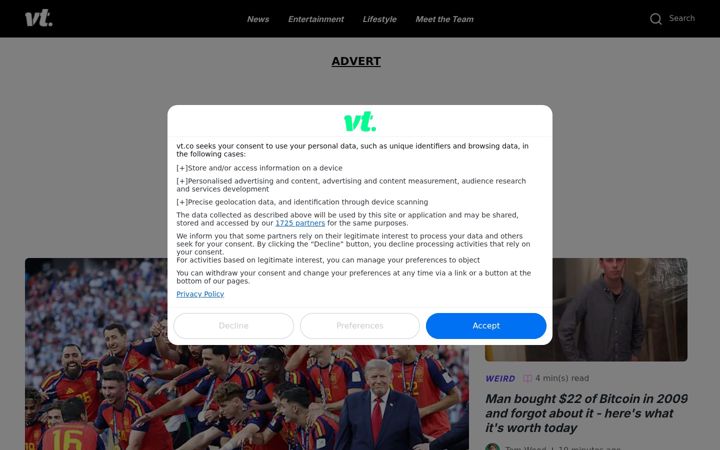 Screenshot of vt.co
