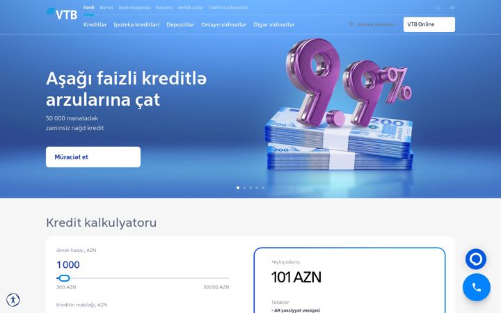 Screenshot of vtb.az