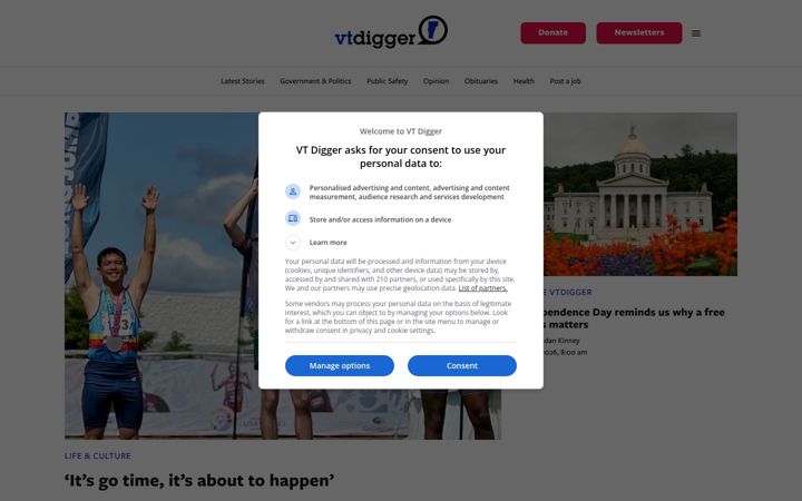 Screenshot of vtdigger.org