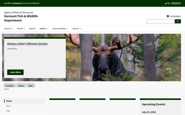 Képernyőkép: vtfishandwildlife.com